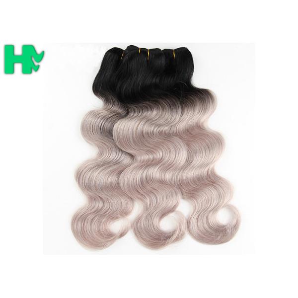 16 Inch Brazillian Human Remy Hair Extensions , Black Body Wave Hair
