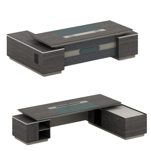 Mall Boss Office Furniture with Side Cabinets and L-Shaped Executive Manager CEO Desk