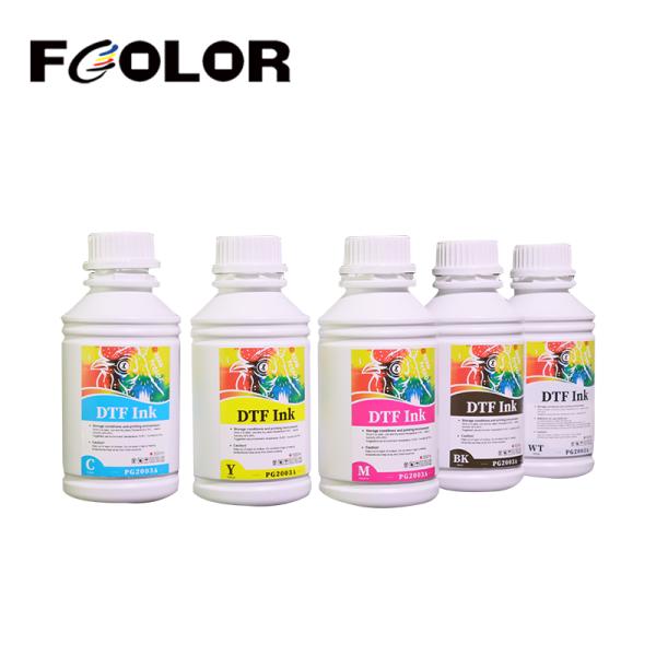 FCOLOR Manufacturer 500ML High Quality Heat Transfer White Tinta DTF for Epson XP600 I3200 4720 L1800 L8050 Dtf Printer Ink
