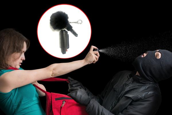 Colorful 3.5*95mm 20ML Pepper Spray Alarm Keychain With Quick Release