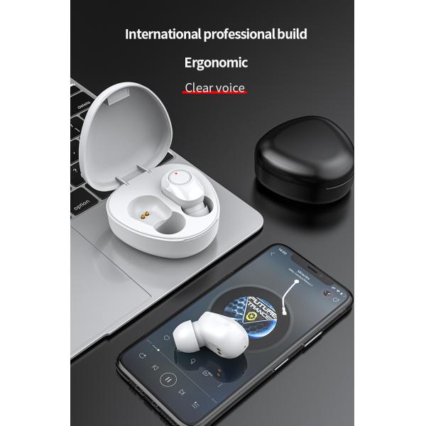 300mAh Waterproof Bluetooth Earbuds With Charging Case Hands Free Headset With Hi-Fi Stereo Sound