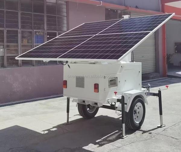 太陽光CCTVトレーラー 太陽光携帯ライトタワートレーラー 建設現場監視のためのエネルギーシステム