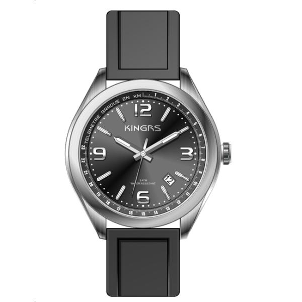 43.0mm Rubber Band Silicone Strap Watches With Reflocter Top Ring