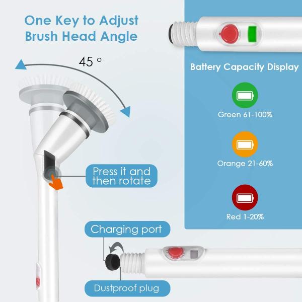 50HZ Electric Power Scrubber Brush 240V For Tile Floor 7V Battery