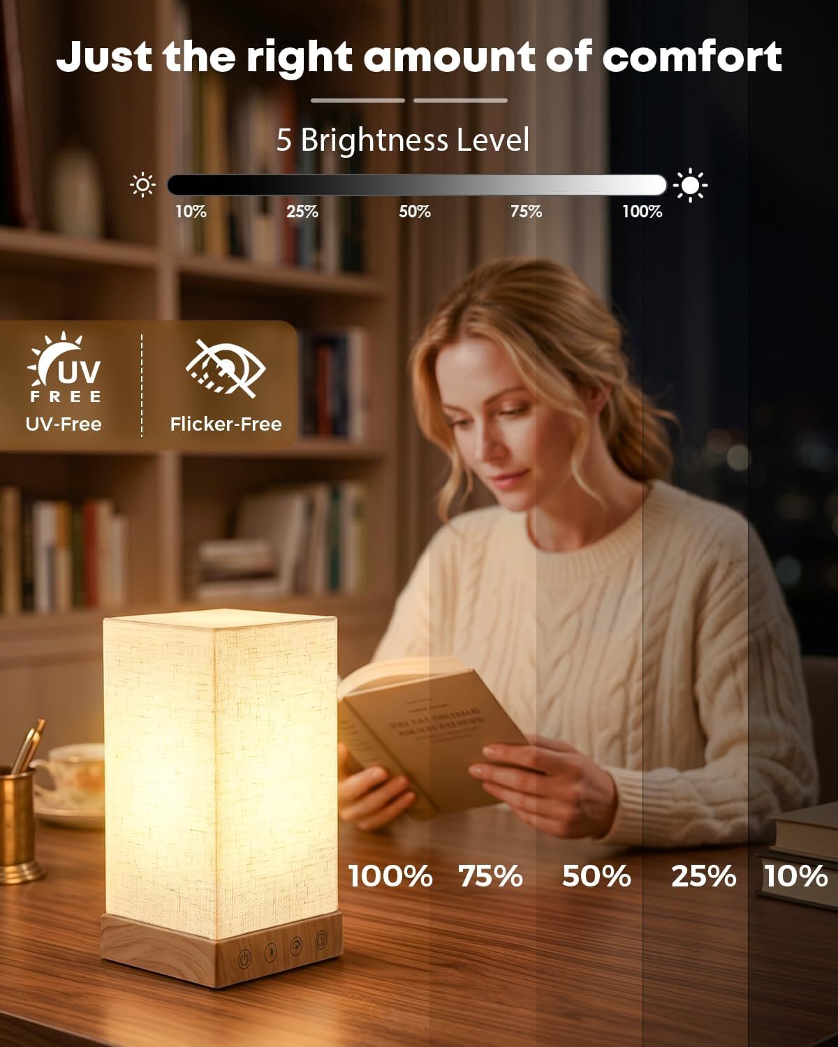 VALED 10,000 Lux UV-Free Light Therapy Lamp with 5 Brightness Levels and 3 Color Temperatures