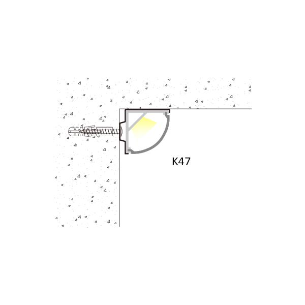 6063 T5 Aluminum Alloy LED Corner Aluminium Profile with 90-Degree Corner Installation and Sandblasting Oxidation