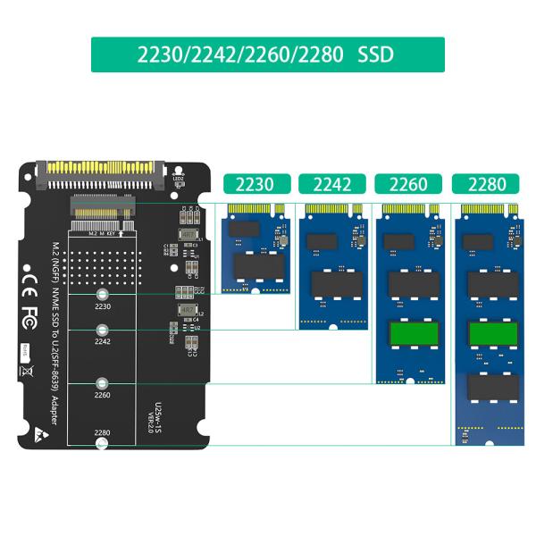 M.2 M Ключ к U.2 Карта адаптера NVME ssd к pc-e u2 sff-8639 Pcle M2 Адаптерный преобразователь для 2230/2242/2260/2280