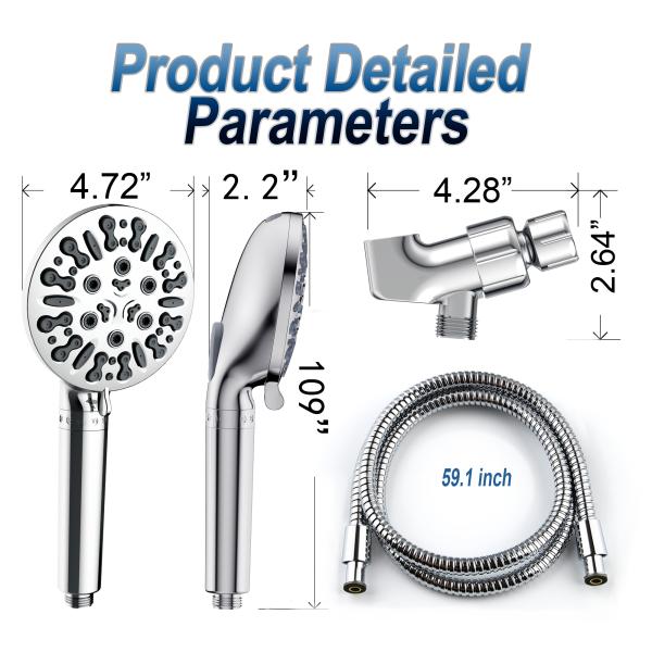 Filtered Shower Head for High Pressure Water Handheld in Modern Bathroom Design Style