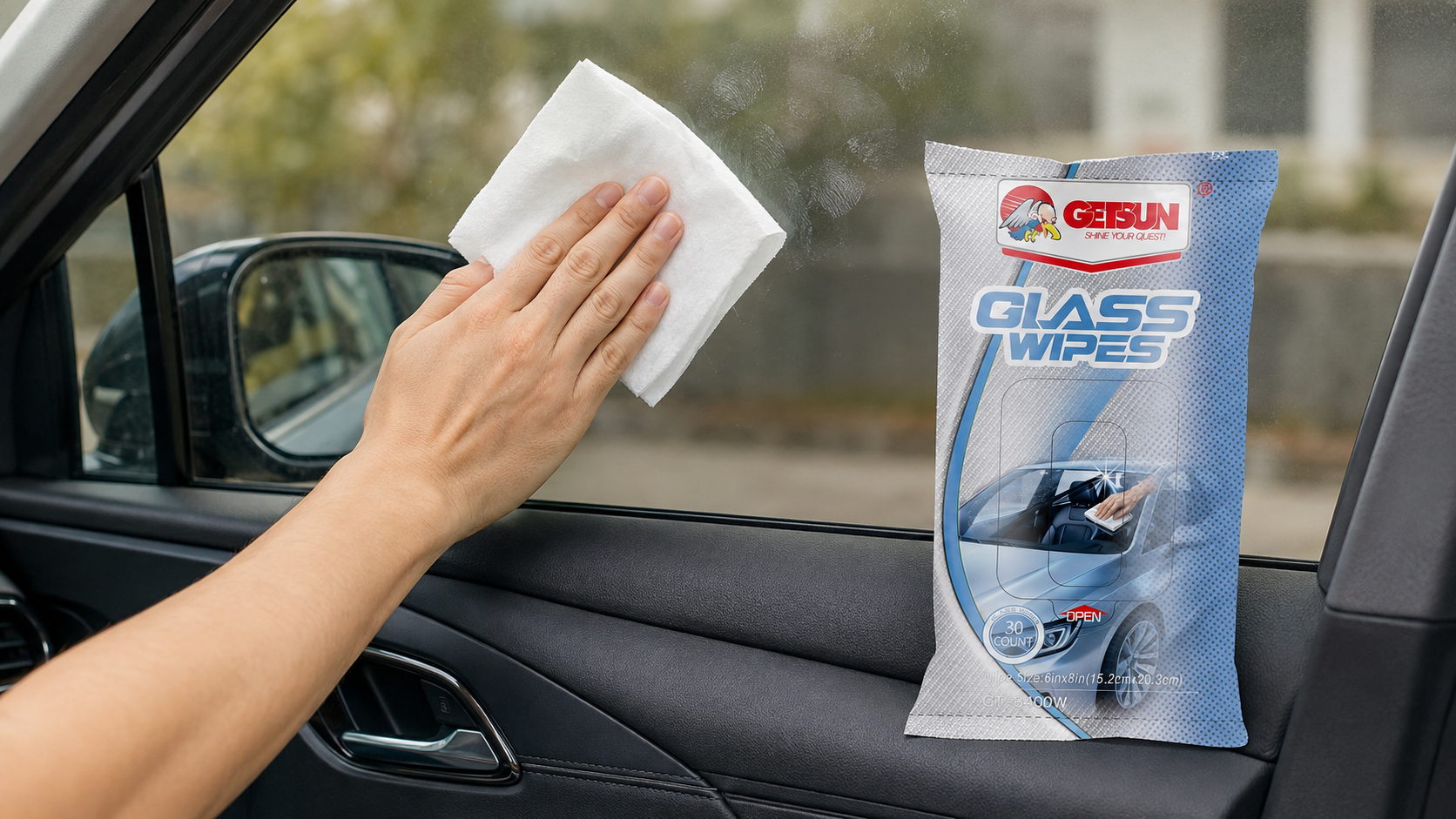 Glass Cleaner Wipes for Car Windows and Mirrors