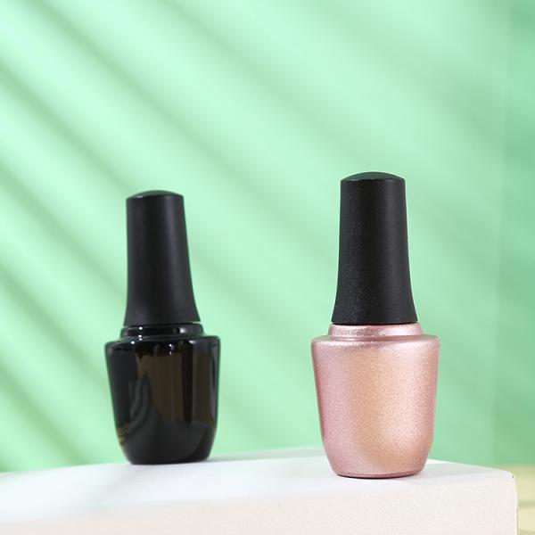 Glass Nail Polish Bottle with Cap and Brush Customized Design from Private Label