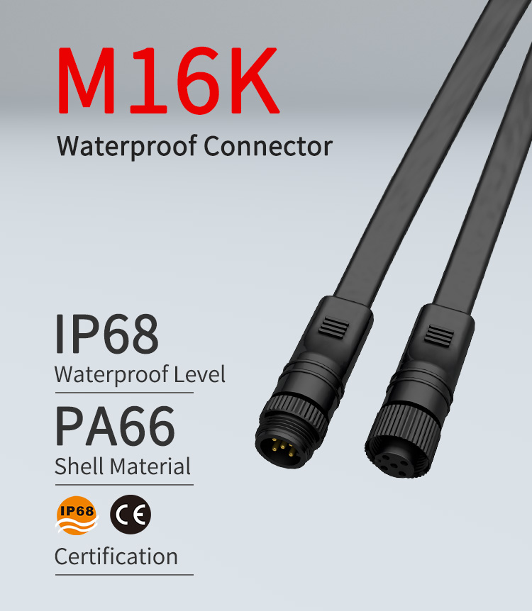 IP68 соединитель 5.0mm терминала винта M16 Pin нейлона 5