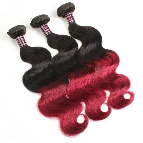 Unprodussed Remy Indian  Virgin Hair Weft Body Wave Ombre Color 1B/99J