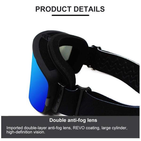 Customized White Frame Ski Goggle with Foam Face Padding and Polycarbonate Lens