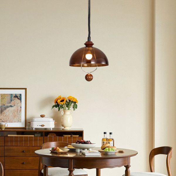 Wabi Sabi Amber Shades Hanging Chandelier Light American Retro Lift E27 Pendant Lamp (WH-VP-361)