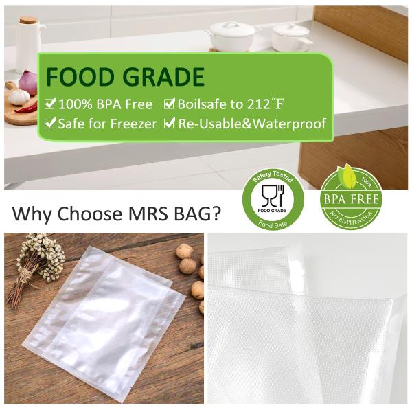 NY /PE Composite Material Food Vacuum Bags Self Sealing Reusable With FDA ISO Approval