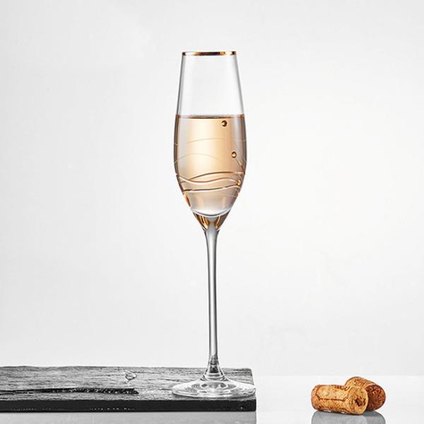 Professional Customized Popular Clear Crystal Champagne Flute Glass Gift