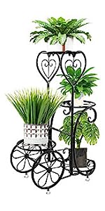 Plant Stand Indoor Outdoor, Plant Shelf Multiple Flower Pot Holder, Metal Wrought Iron Planter Shelf Plant Display