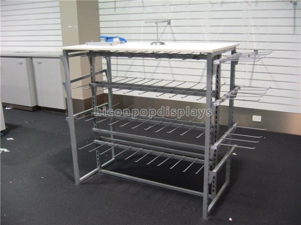 Garment Retail Store Fixtures 4 - Way Metal Hanging Outerwear Clothing Display Rack