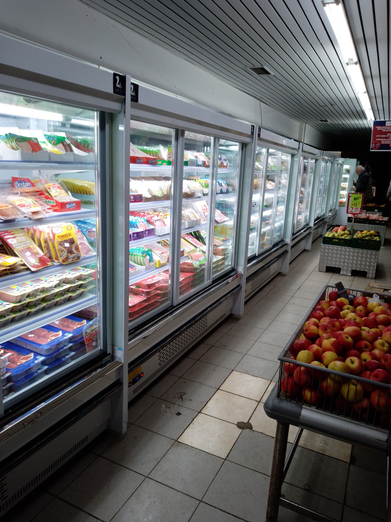 Multi Layer Air Curtain Refrigerator 3 Doors Commercial Multideck Fridges