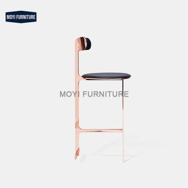 MOYI Nordic Modern Minimalist Designer Creative bar Chair Hotel Stainless Steel High Reception bar Chair