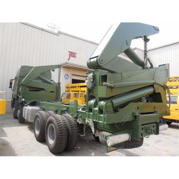 Tri Axle Side Loader Container Truck / 16-37 Ton Self Loading Container Truck 