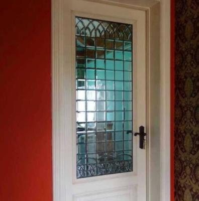 1200MM Decorative Leaded Glass Panels  With All Clear Beveled Glass For Entry  Doors