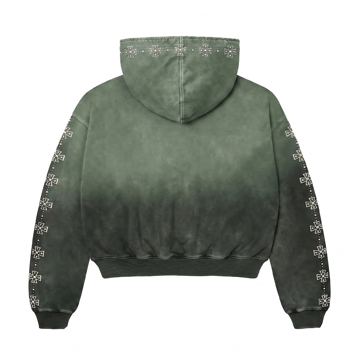 Custom Heavyweight Rhinestone Print Acid Wash Hoodies for Men