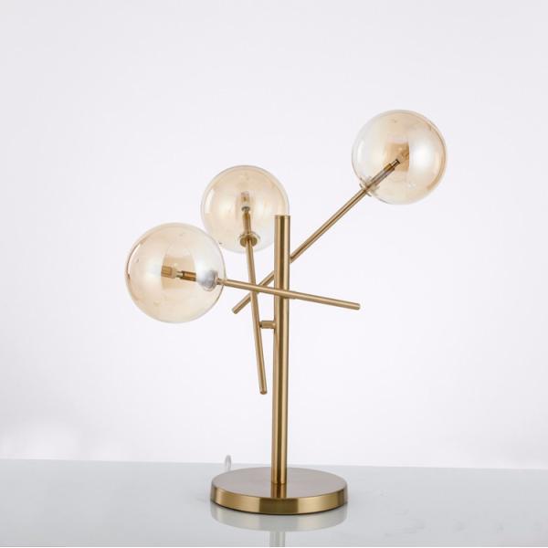 lámpara de mesita de noche de lujo de los bulbos del metal E14 3 de 6kg 220*510m m para el hotel