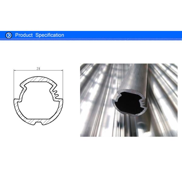 28 MM Outer Dia Extruded Aluminium Tube Coach Interior Trim Part With 6063 Material