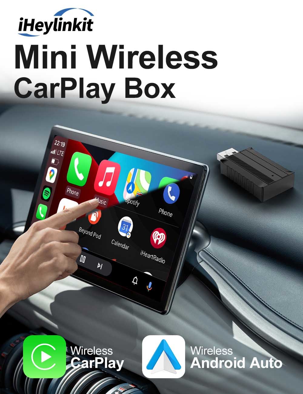 Wireless Android Auto Adapter Wireless Carplay USB Dongle 2 in 1