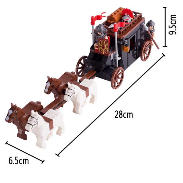 ABS children gifts medival emperor soldier figures military carriage building block toys