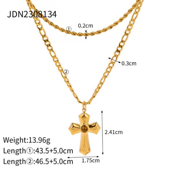  HydroTi explosion models stainless steel necklace jewelry Europe and the United States fashion INS titanium steel collarbone chain plating 18k gold does not lose color neck chain men and women univer