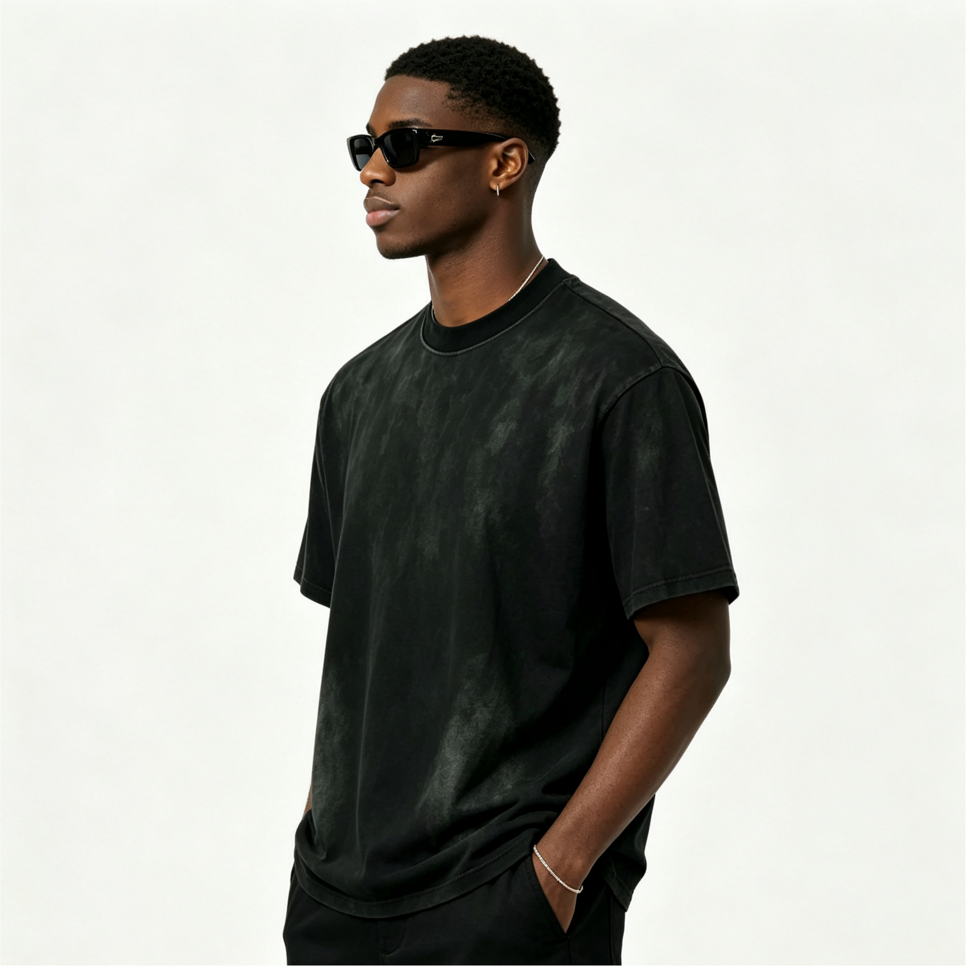 Men’s Vintage Washed Cotton T-Shirt 270GSM Oversized High Street Casual Tee