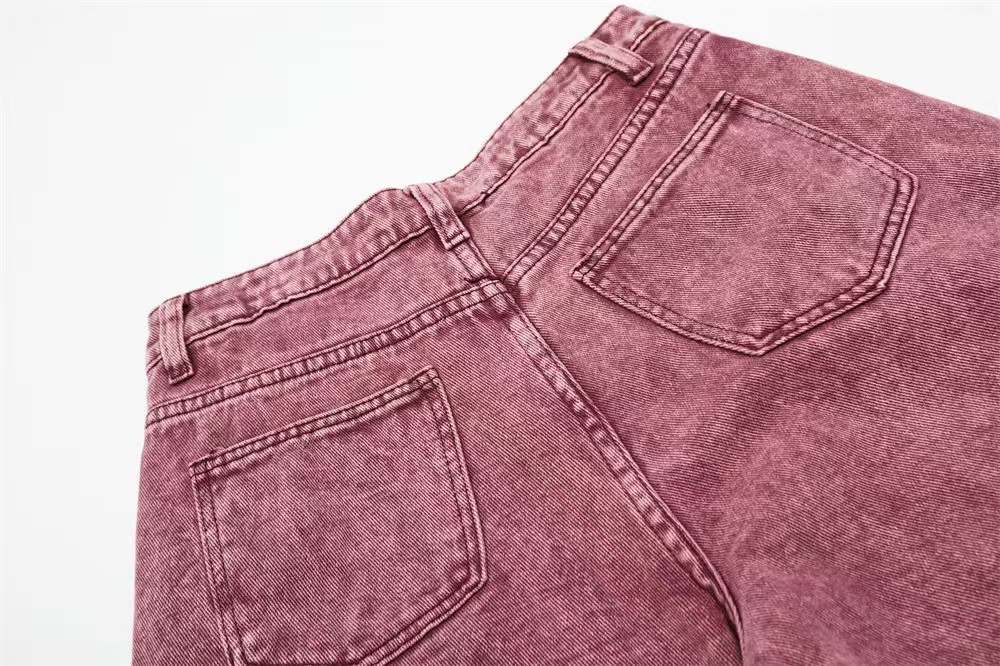 Classic Denim Pants Featuring Durable Metal Rivets Reinforcing Stress Points Suitable for Retail and Apparel Businesses