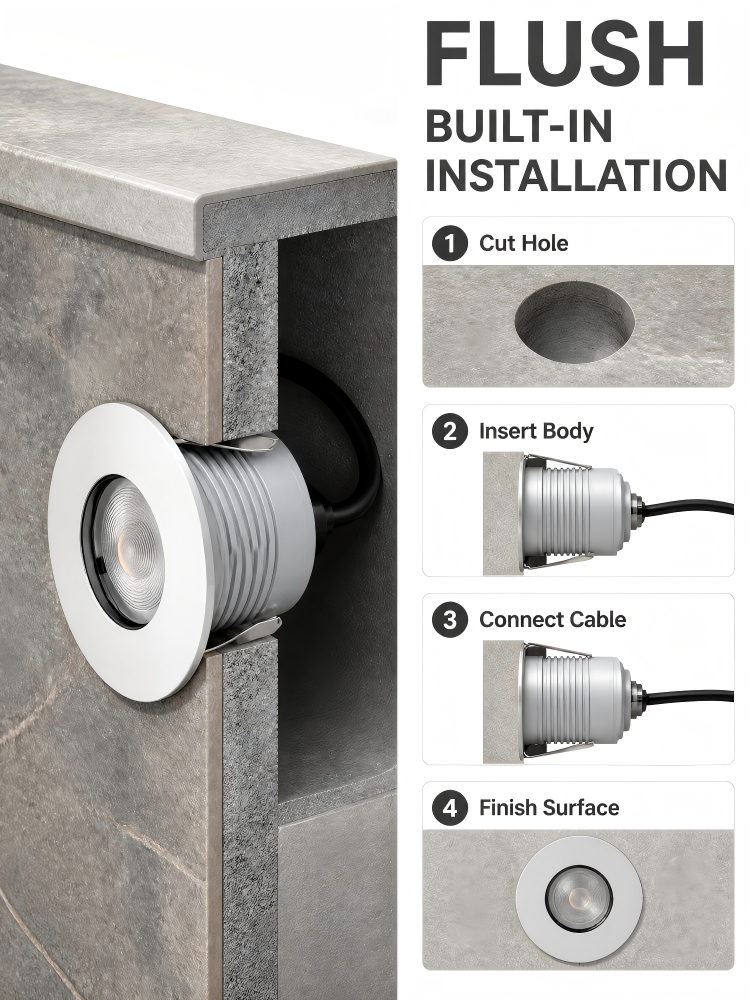 Outdoor LED Inground Lights with Tempered Glass Cover Scratch Proof For Building Entrance