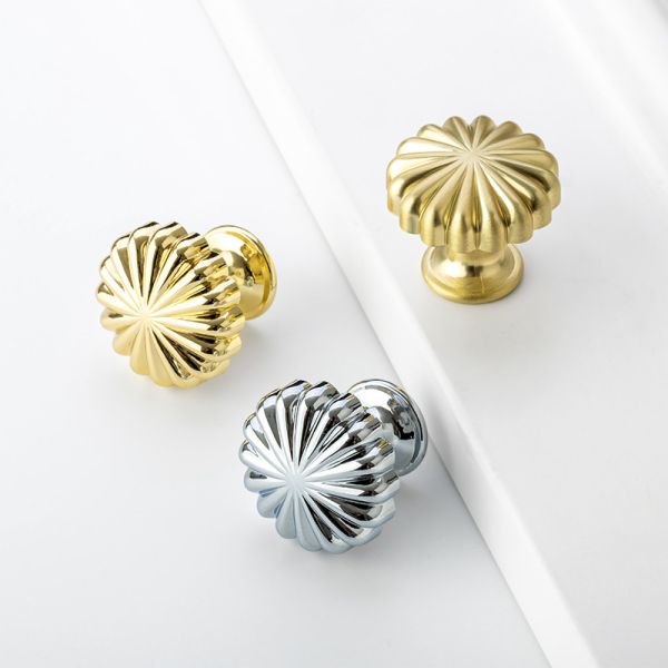 Single Hole Zinc Alloy Cabinet Knob Pumpkin Handle Small Single Grain Single Button Design for Dresser Wardrobe Use Direct
