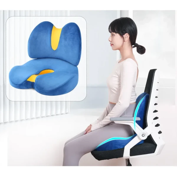 2 in 1 Memory Foam Seat Cushion with Back Support Cushion 35.2X41X9.5cm / 38.6x27x10cm