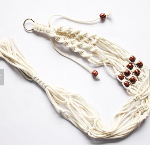 Wholesale t two -Pack Plant Hanger Macrame Jute 4-Leg without Hoop for Indoor Outdoor Balcony Ceiling Patio Deck Round