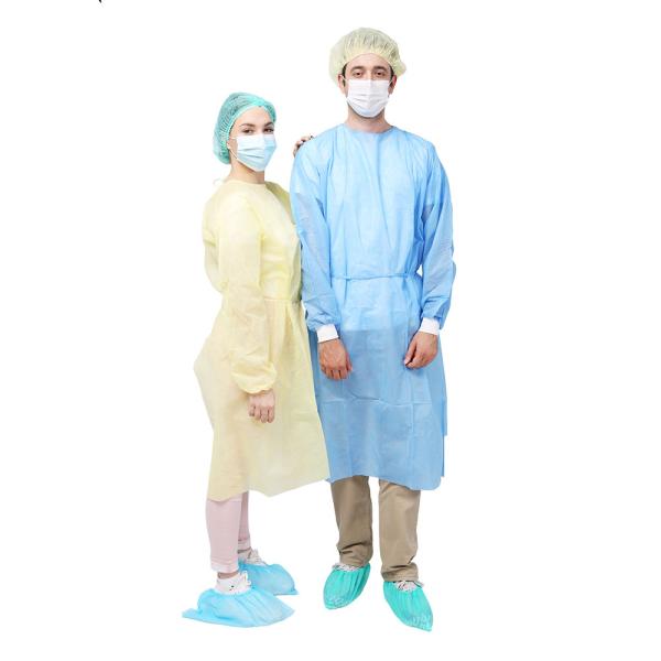 SMS Blue Disposable Isolation Gown , Hospital Visitor Medical Isolation Clothing