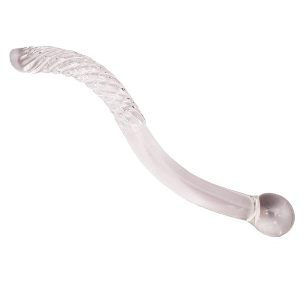Carved Technique 250mm Crystal Glass Dildo Massage Wand for Women Yoni Wand Stick Feng Shui Style Customized Logo
