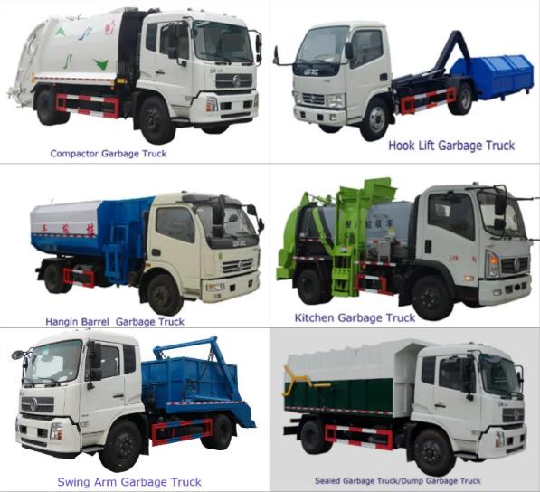 Dongfeng 4X2 8 мусоровоз затяжелителя скипа руки качания 10 12 15m3