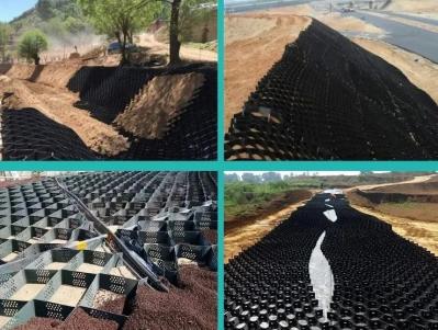 Geocelha de rede de terra de cascalho de malha de plástico para controlo da erosão/mate de estrada para cascalho
