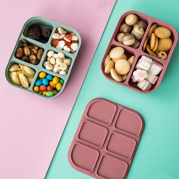 Silicone Baby Food Storage Container Rectangle Shape Microwave Safe BPA Free Reusable