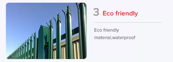 Powder Coated Ornamental Steel Palisade Fencing European Style For Garden