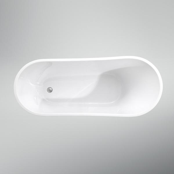 US 200 Samples Freestanding Acrylic Bathtub Narrow Rim Border Bulk Packing Oval Design
