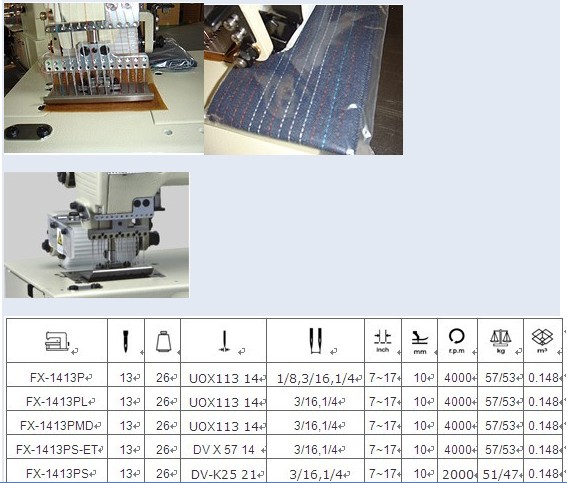 13-needle Flat-bed Double Chain Stitch Sewing Machine FX1413P