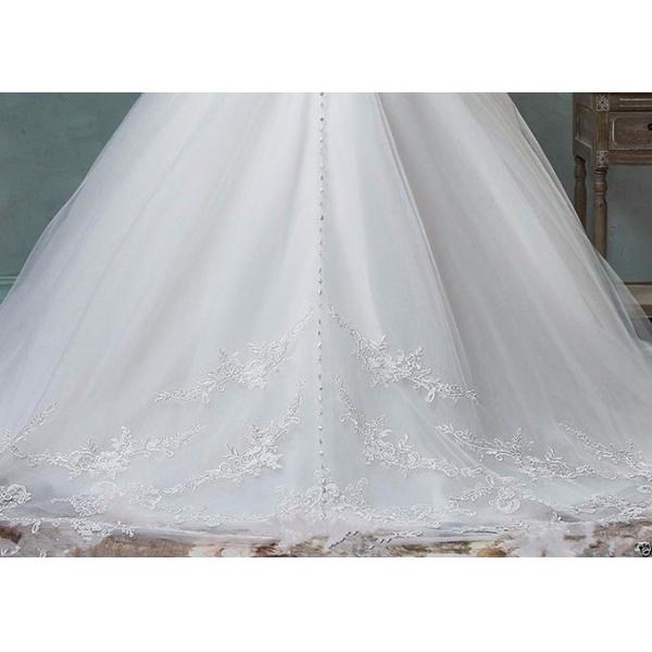 Fashion Long Sleeve Lace Wedding Dress Off Shoulder Backless Organza Sweep Train