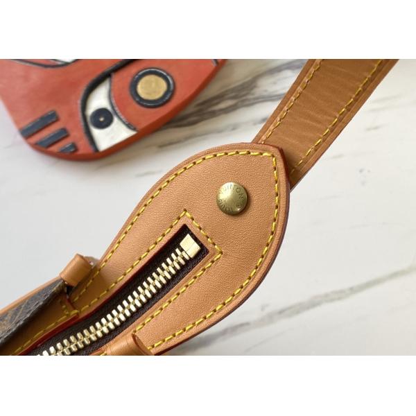 Monogram Printing 30cm Women'S Leather Crossbody Sling Bag Gold Ball Decoration