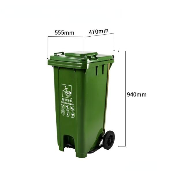 Outside 100l Garbage Bin HDPE Recycling Dustbin With Pedal
