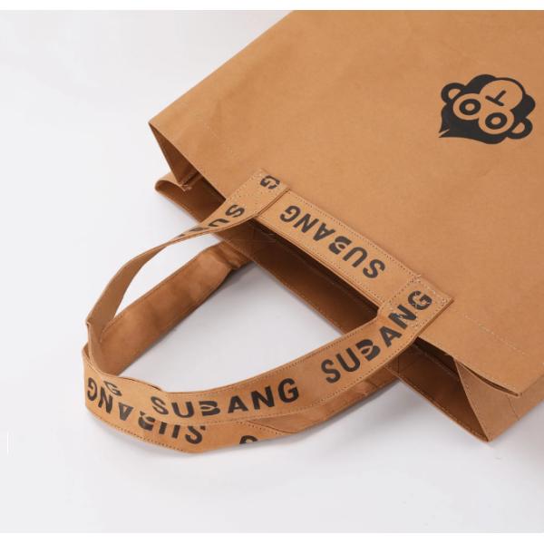 High Quality Reusable Custom Logo Print Waterproof Washable Plain Brown Kraft DuPont Tyvek Paper Packaging